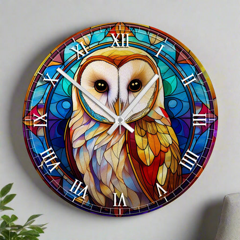 Bernadette Barn Owl Suncatcher Effect Clock
